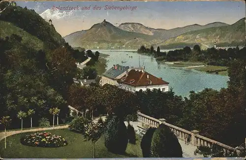 Rolandseck Rheinpanorama mit Siebengebirge Kat. Remagen