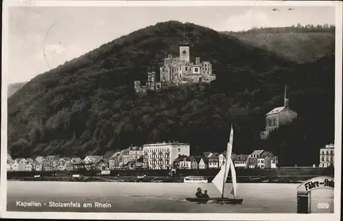 Koblenz Rhein Rheinpanorama mit Kapellen Stolzenfels Kat. Koblenz