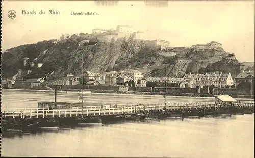 Koblenz Rhein Rheinpanorama mit Ehrenbreitstein Seebruecke Kat. Koblenz