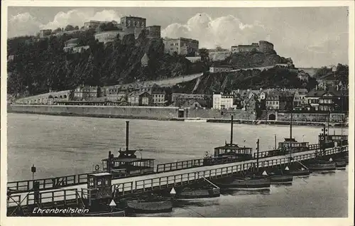 Koblenz Rhein Ehrenbreitstein Schiffsbruecke Kat. Koblenz