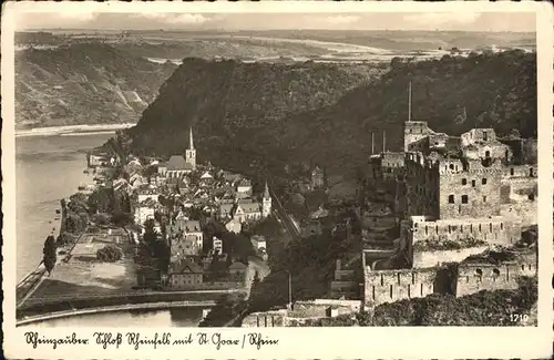 St Goar Rheinpanorama mit Schloss Rheinfeld Kat. Sankt Goar