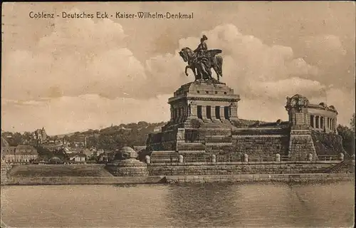 Koblenz Rhein Deutsches Eck Kaiser Wilhelm Denkmal Kat. Koblenz