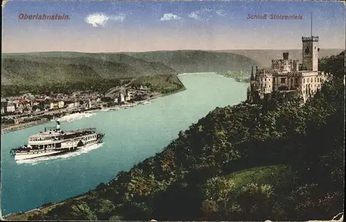 Oberlahnstein Rheinpanorama mit Schloss Stolzenfels Schiff Kat. Lahnstein