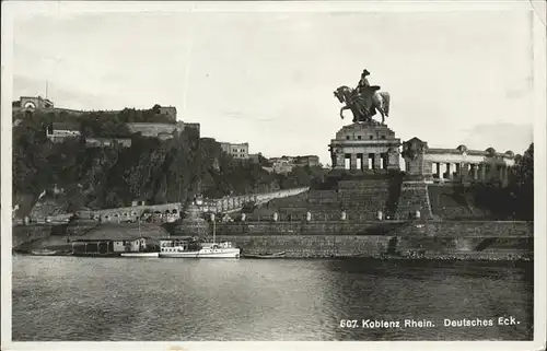 Koblenz Rhein Deutsches Eck Kaiser Wilhelm Denkmal Kat. Koblenz