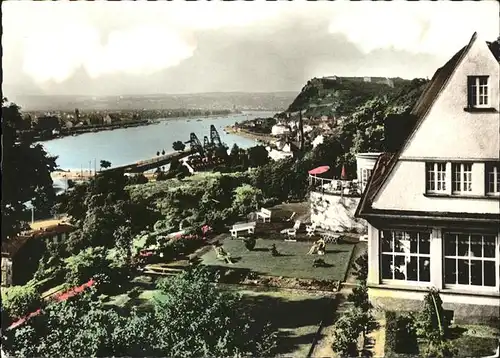 Pfaffendorf Koblenz Rheinpanorama mit Hotel Sophienhoehe Kat. Koblenz