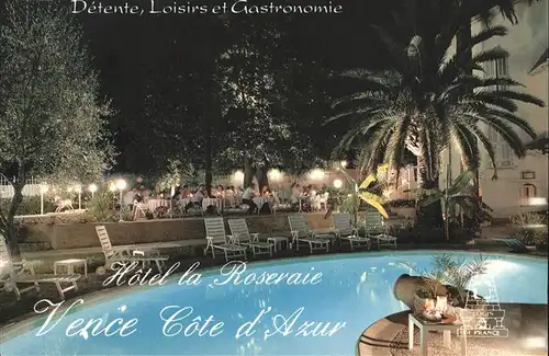 Vence Hotel Restaurant "La Roseraie" Terrasse Swimming Pool Kat. Vence