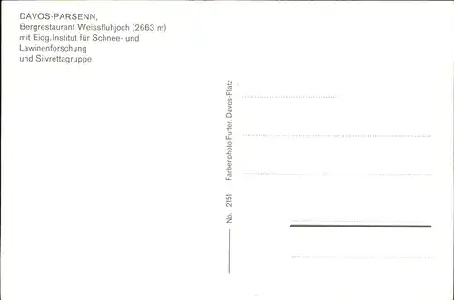 Davos GR Skigebiet Parsenn Bergrestaurant Weissfluhjoch Panorama Silvrettagruppe Kat. Davos