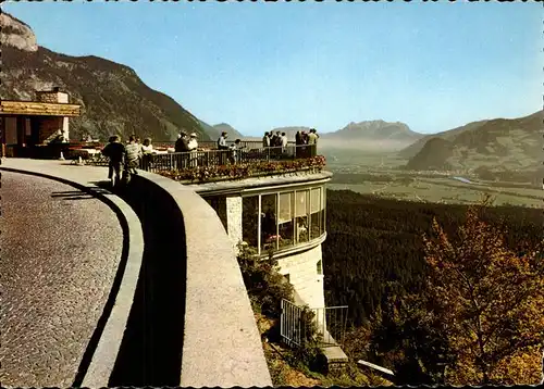 Eben Achensee Rasthaus Kanzelkehre Aussichtsterrasse Achsenseestrasse Panorama Unterinntal Wilder Kaiser Kat. Eben am Achensee