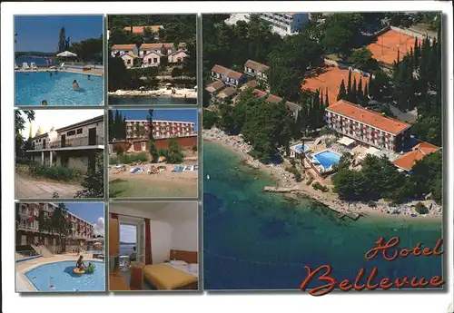 Rijeka Hotel Bellevue Schwimmbad Tennisplatz Fliegeraufnahme Kat. Rijeka