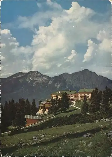 Bad Reichenhall Predigtstuhlbahn Berghotel Predigtstuhl mit Zwiesel und Hochstaufen Chiemgauer Alpen Kat. Bad Reichenhall