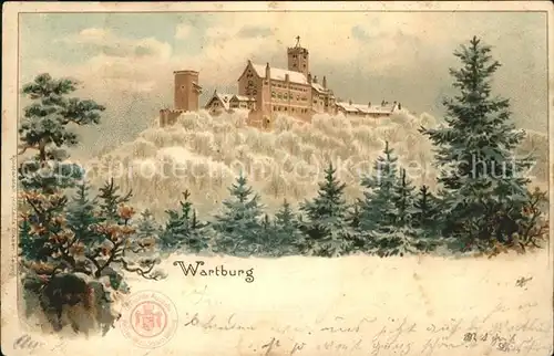 Wartburg Eisenach Burg im Schnee Kat. Eisenach