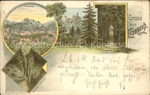 Eisenach Thueringen Wartburg Drachenschlucht Hohe Sonne Hotel "Goldener Loewe" Kat. Eisenach