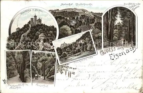 Eisenach Thueringen Wartburg Annathal Hohe Sonne Marienthal Drachenschlucht
Fritz Reuter Villa Kat. Eisenach