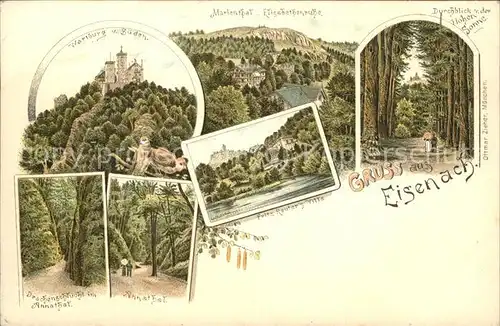 Eisenach Thueringen Wartburg Mariental Hohe Sonne Drachenschlucht Annatal  Kat. Eisenach