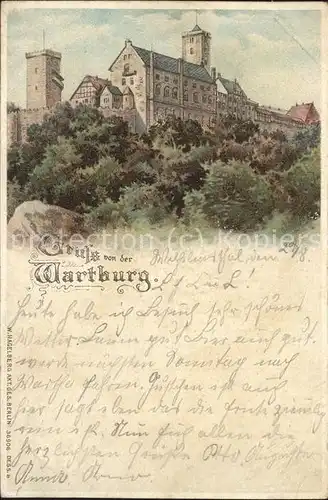 Wartburg Eisenach Wartburg bei Tag und bei Nacht Kat. Eisenach
