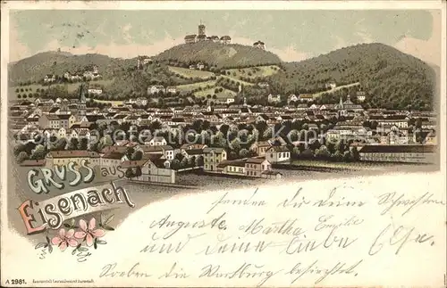 Eisenach Thueringen Stadtpanorama mit Wartburg Kat. Eisenach