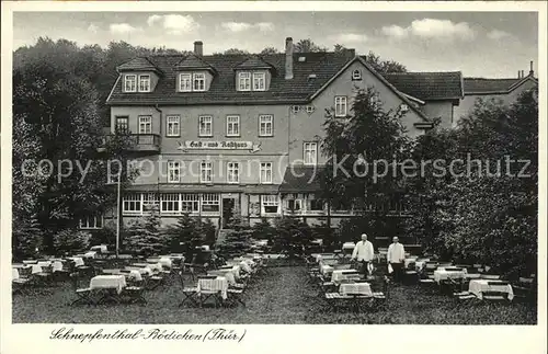 Schnepfenthal Gasthaus Gartenterrasse Arno Kroeter Kat. Waltershausen