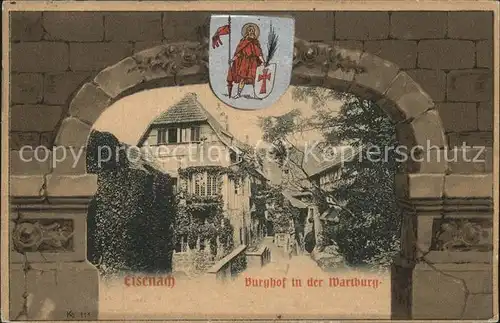 Eisenach Thueringen Wartburg Burghof Wappen Kat. Eisenach