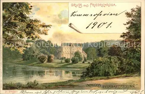 Friedrichroda Schloss Rheinhardsbrunn Kuenstlerkarte Kat. Friedrichroda
