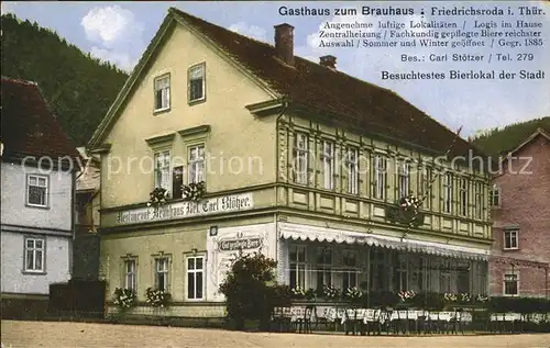 Friedrichroda Gasthaus "Zum Brauhaus" Gartenterrasse Kat. Friedrichroda