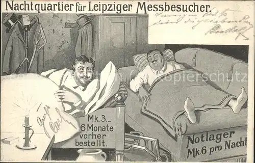 Leipzig Karikatur Wohnungsnot zur Messezeit Kat. Leipzig