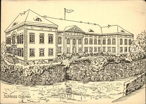Ostrau Sudetengau Schloss Zeichnung / Tschechische Republik /Tschechische Republik