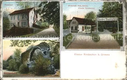 Grimma Kloster Nimbschen Ruine Forsthaus Wirtschaft
 Kat. Grimma