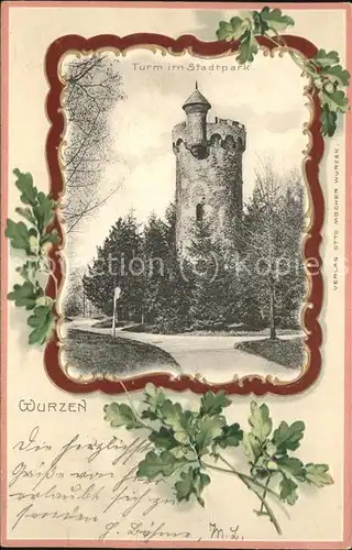 Wurzen Sachsen Turm im Stadtpark Kat. Wurzen