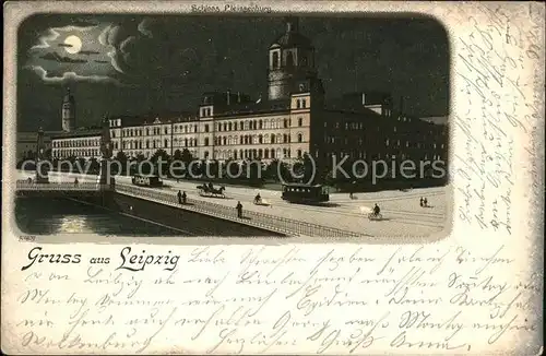 Leipzig Schloss Pleissenburg bei Nacht Kat. Leipzig