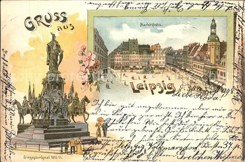 Leipzig Marktplatz Siegesdenkmal Kat. Leipzig