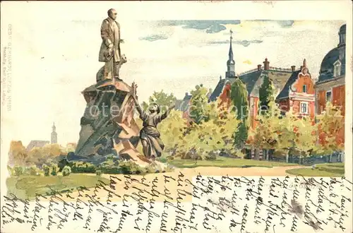Leipzig Bismarck Denkmal Kuenstlerkarte Kat. Leipzig