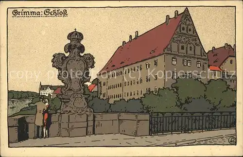 Grimma Schloss Illustration Kat. Grimma