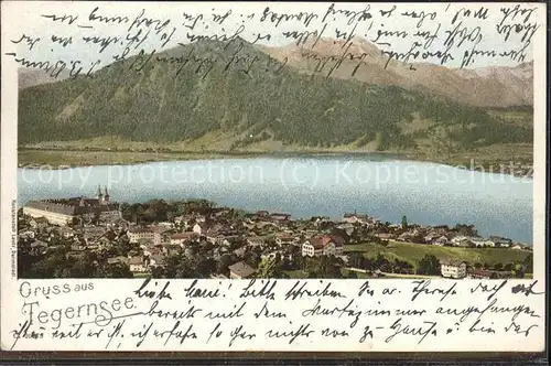 Tegernsee Gesamtansicht Kloster Alpenpanorama Kat. Tegernsee