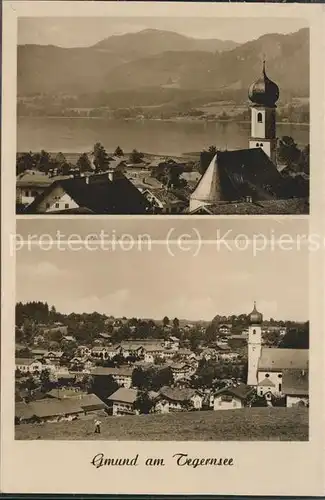 Gmund Tegernsee Ortsansicht mit Kirche Alpenpanorama Kat. Gmund a.Tegernsee