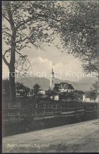 Kiefersfelden Partie am Ortsrand Kirche Alpenblick Kat. Kiefersfelden