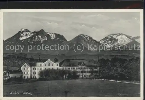 Stroebing Oberbayern Kurhaus Alpenpanorama Kat. Bad Endorf