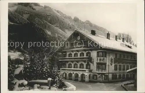 Hohenaschau Chiemgau Hotel Burg Fassadenmalerei Kat. Aschau i.Chiemgau