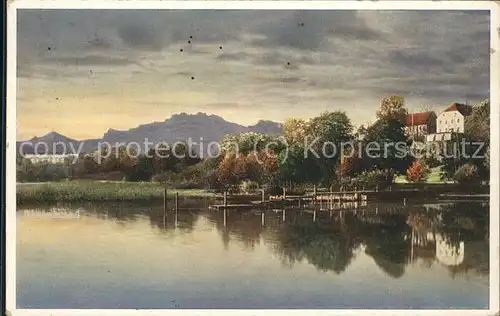 Prien Herreninsel Schloss Kampenwand Chiemgauer Alpen Kat. Prien a.Chiemsee