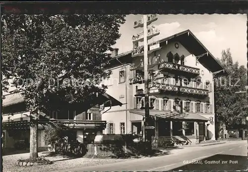 Grassau Chiemgau Gasthof zur Post Maibaum Kat. Grassau