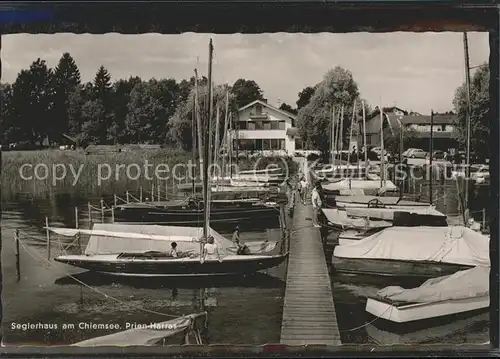 Harras Chiemsee Seglerhaus Steg Segelboot Kat. Prien a.Chiemsee