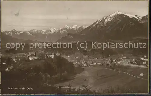 Marquartstein Gesamtansicht mit Alpenpanorama Kat. Marquartstein