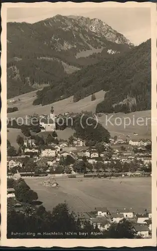 Ruhpolding Panorama mit Hochfelln Bayerische Alpen Kat. Ruhpolding