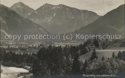 Ruhpolding Panorama vom schoenen Blick Chiemgauer Alpen Kat. Ruhpolding