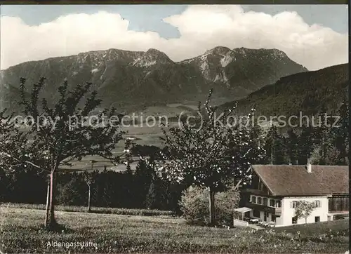 Hammer Siegsdorf Alpengaststaette Fahrnbichl Alm Blick zum Rauschberg Chiemgauer Alpen Kat. Siegsdorf