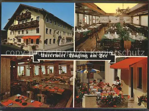 Waging See Hotel Gasthof Unterwirt Speisesaal Terrasse Kat. Waging a.See