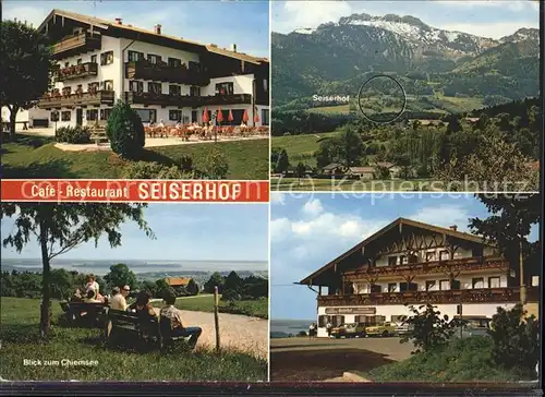 Bernau Chiemsee Hotel Restaurant "Seiserhof" Panorama Bayerische Alpen Kat. Bernau a.Chiemsee