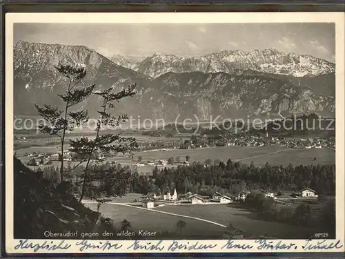 Oberaudorf Panorama gegen Wilden Kaiser Kat. Oberaudorf
