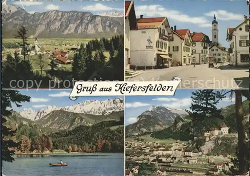 Kiefersfelden Gesamtansicht Alpenpanorama Dorfpartie Kirche Hechtsee Kufstein Kat. Kiefersfelden