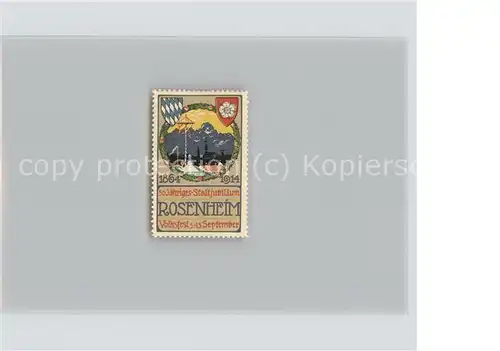 Rosenheim Bayern Briefmarke zum 50jaehrigen Stadtjubilaeum Volksfest Kat. Rosenheim