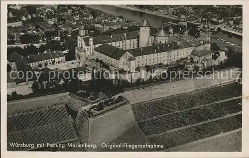 Wuerzburg mit Festung Marienberg Kat. Wuerzburg